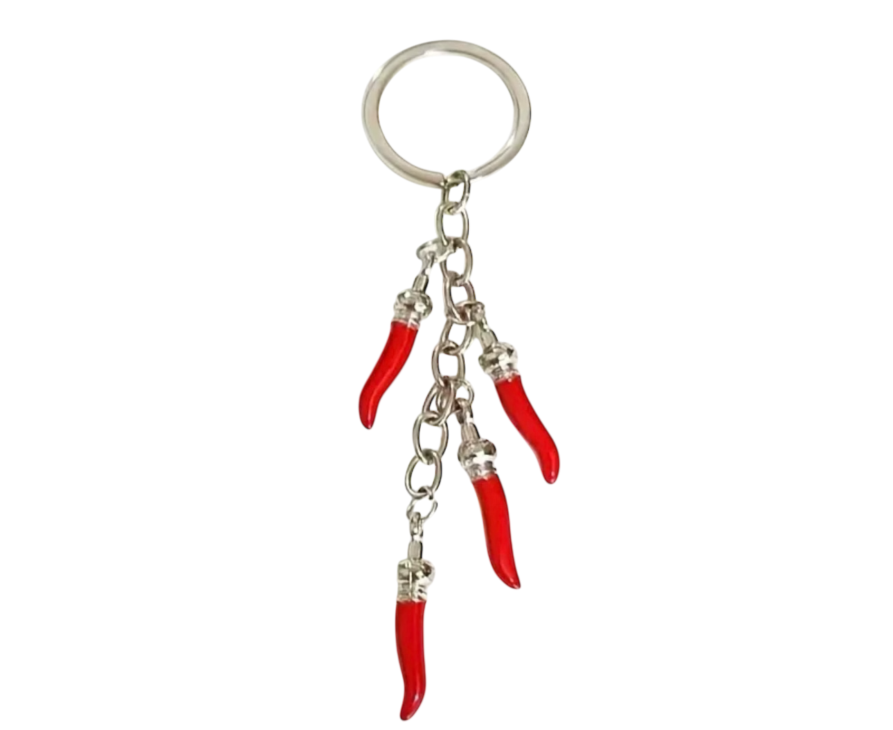 Classic Red Italian Cornicello Keychain – Protection & Tradition