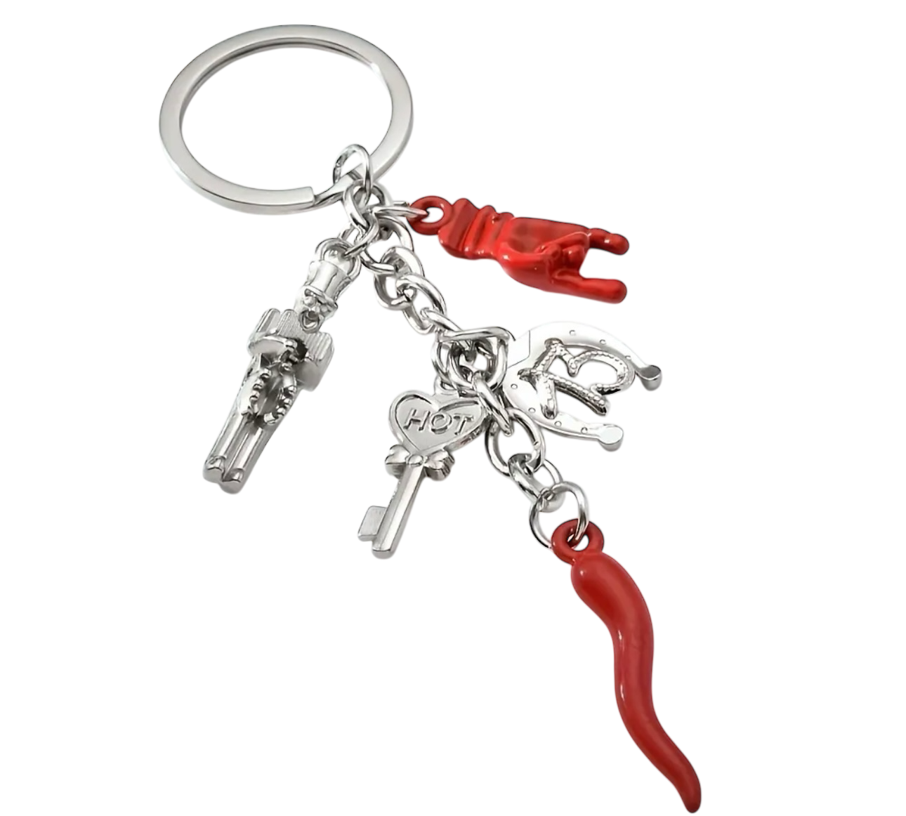 Cornicello Italian Good Luck Keychain – Red Horn Charm
