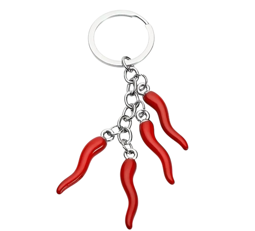 Italian Cornicello Keychain – Red Horn Charm